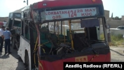 Azerbaijan -- Train and bus crash in Baku. Lokbatan, 31Aug2012