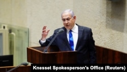 Izraelski premijer Benjamin Netanjahu na ceremoniji polaganja zakletve, 17. maj 2020. godine