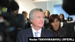 RFE/RL President Steve Korn at the opening of Radio Tavisupleba Media School in Tbilisi.