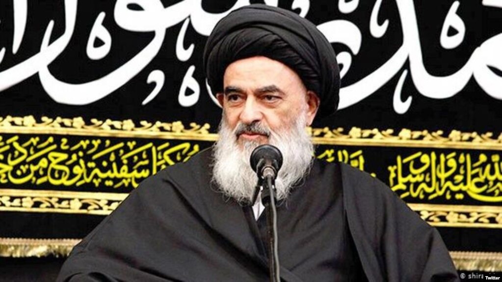 Ayatollah Seyed Sadiq Hussaini Shirazi, a controcercial Qom-based cleric known for refusing to acknowledge Khamenei's religious and political authority. Undated Photo. 