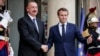 Ֆրանսիայի նախագահ Էմանյուել Մակրոնը Ելիսեյան պալատում ընդունում է Ադրբեջանի նախագահ Իլհամ Ալիևին, արխիվ