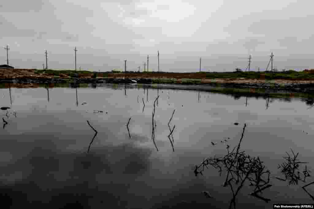 Spilled oil near Novkhany village.