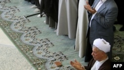 Ali Akbar Hashemi Rafsanjani (bottom right) leads Friday Prayers on July 17.