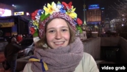 София Марченко на Майдане. 20 декабря 2013 года