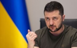 Volodimir Zelenszkij ukrán elnök Kijevben 2022. március 26-án