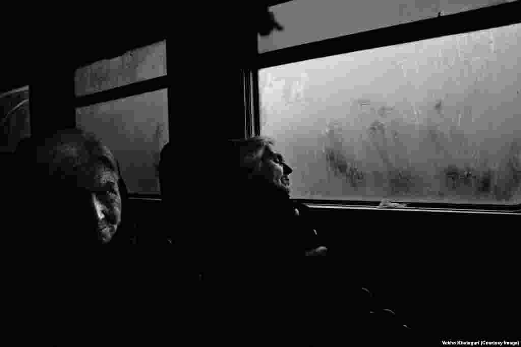 Women return to their villages after a day spent selling crops in Tbilisi.