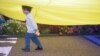 A boy takes part in celebrations of Independence Day in Lviv on August 24.&nbsp;