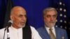 Afghan Presidential Contenders Abdullah Abdullah (R) and Ashraf Ghani