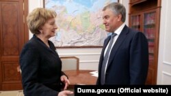 Lidera PSRM Zinaida Greceanîi la întrevederea cu președintele Dumei de Stat Veaceslav Volodin