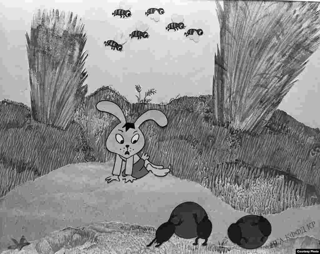 Фрагмент из мультфильма &quot;Два зайчонка&quot;, снятого на киностудии &quot;Киргизфильм&quot; в 1983 году. Автор фото - Е. Петрийчук.&nbsp;