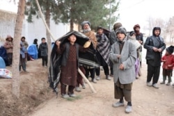 Displaced Afghans in the northern province of Jawzjan in February 2019.