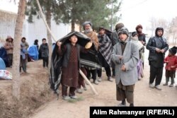 Displaced Afghans in the northern province of Jawzjan in February 2019.