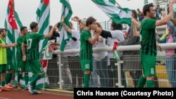Сборная Абхазии по футболу на чемпионе мира по версии ConIFA в Лондоне, 1 июня 2018 г.