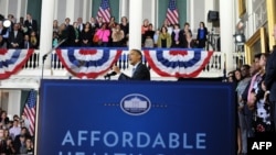 Выступление Барака Обамы в Бостоне (штат Массачусетс) по поводу реформы здравоохранения. 30 октября 2013г. 