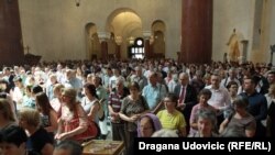 Pomen za žrtve 'Oluje' u Crkvi svetog Marka u Beogradu (arhivska fotografija)