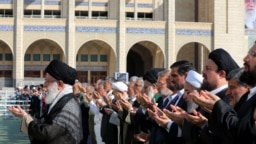 Ayatollah Ali Khamenei of Iran saying Fitr prayers on 15 June 2018