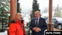 Уладзімір Пуцін і Аляксандар Лукашэнка, Сочы, 7 лютага 2020