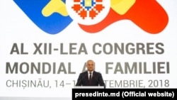 Președintele Igor Dodon la deschiderea reuniunii anti-gay la Chisinau, 14 septembrie 2018