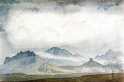 Картина Максимилиана Волошина «Карадаг в облаках»