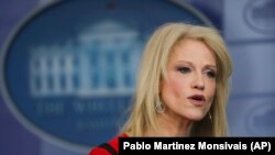 Consiliera prezidențială Kellyanne Conway în cursul unui interviu la CNN