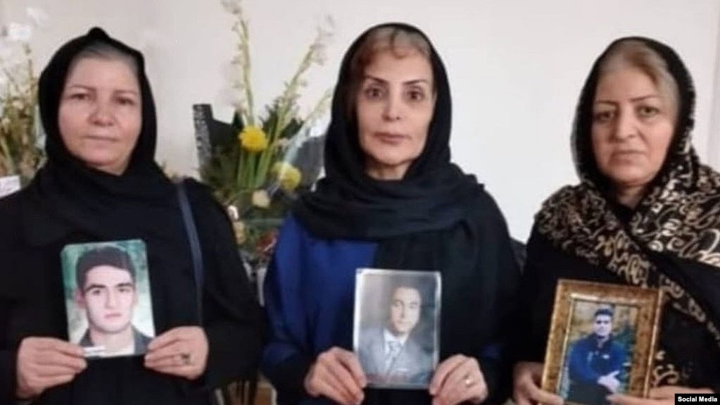 Nahid Shirpisheh (right) poses with other mothers who have lost sons to the state's repression of dissent.