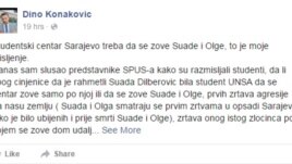 Post Dine Konakovića na Facebooku