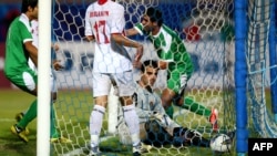لاعب المنتخب العراقي حمادي أحمد بعد تسجيله هف الفوز ضد الأردن