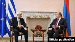 Президент Армении Армен Саркисян встретился с президентом Греции Прокопиосом Павлопулосом, 5 ноября 2019 г.