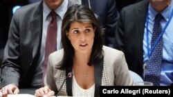 Nikki Haley, pictured in 2018, is also a former U.S. ambassador to the United Nations.