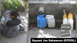 Afghanistan- Afghan man waits to get drink water in Kabul on January 17, 2011, 