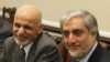 Afghan President Ashraf Ghani (L) and Chief Executive Officer Abdullah Abdullah in 2015