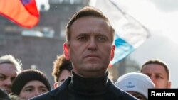 الکسی ناوالنی در تظاهرات اعتراض به اصلاحات پیشنهادی قانون اساسی روسیه، فوریه ۲۰۲۰ 