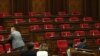 Armenia -- Empty seats of deputies from the opposition Bright Armenia Party boycotting sessions of parliament, Yerevan, May 12, 2020.