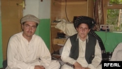 Campaigning in remote villages, Akmina (right) is accompanied by her male relatives 