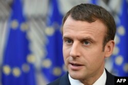 Francuski predsjednik Emmanuel Macron takođe je stigao u Brisel sa summit lidera EU, 22. jun 2017.