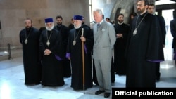 Armenia/UK - Charles, Prince of Wales, meets with Garegin II, Catholicos of All Armenians, at the Mother See of Holy Echmiadzin, 30May2013