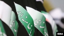 Basij insignias on militia members