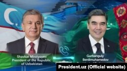 Президенты Узбекистана и Туркменистана Шавкат Мирзияев и Гурбангулы Бердымухамедов.