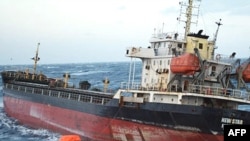 Cargo ship New Star floating in the waters of the Pacific ocean of Russia's Far Eastern coast, 18Feb2009