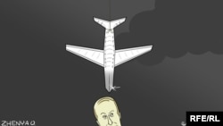 Siyasi karikatura- Putin və Boeing