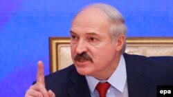 Belarusian President Alyaksandr Lukashenka at his news conference today