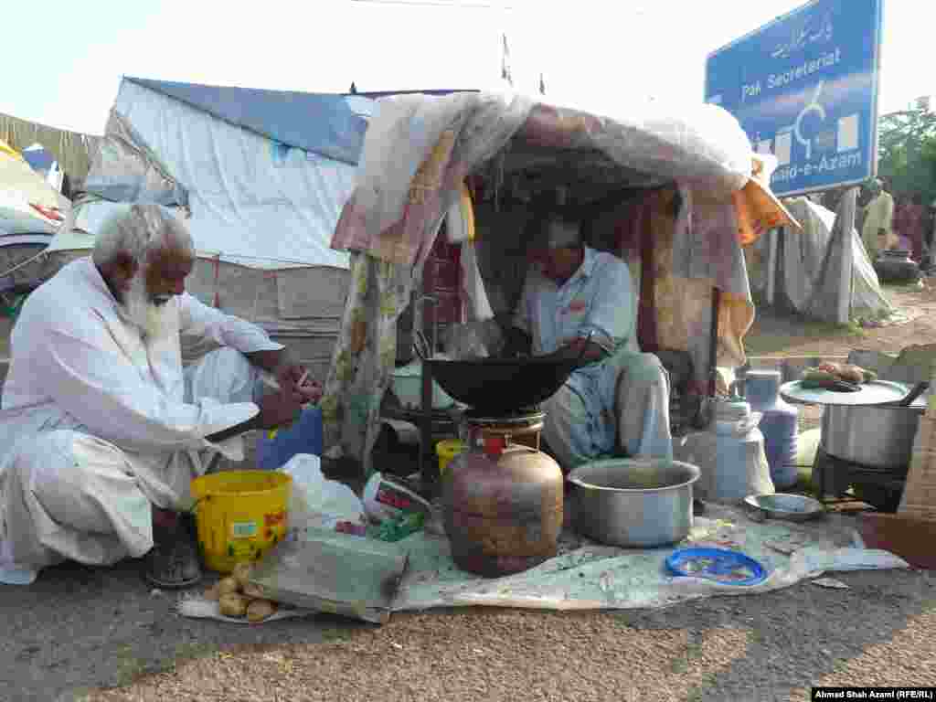 A small food stall 