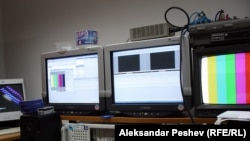 An RFE/RL video editing station in Skopje, Macedonia. 