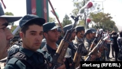 Afghan activists held a demonstration in Kabul on August 29 to support the Afghan police.