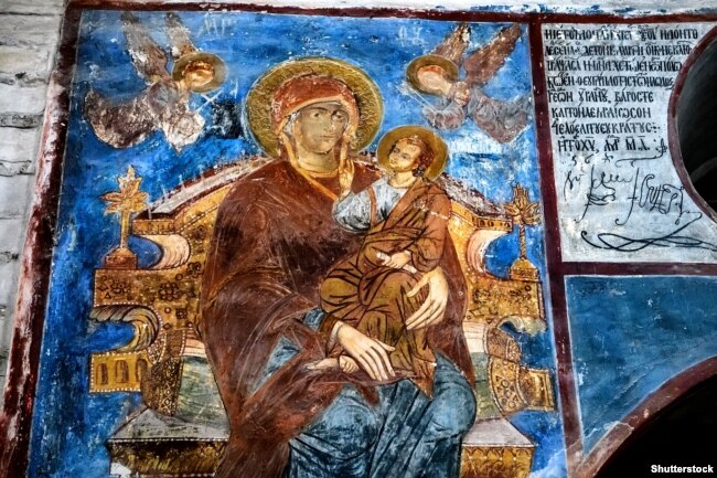 Фреска «Всецариця» в церкві Спаса на Берестові