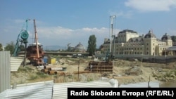 Местото каде се гради Панорамското тркало во Скопје. 