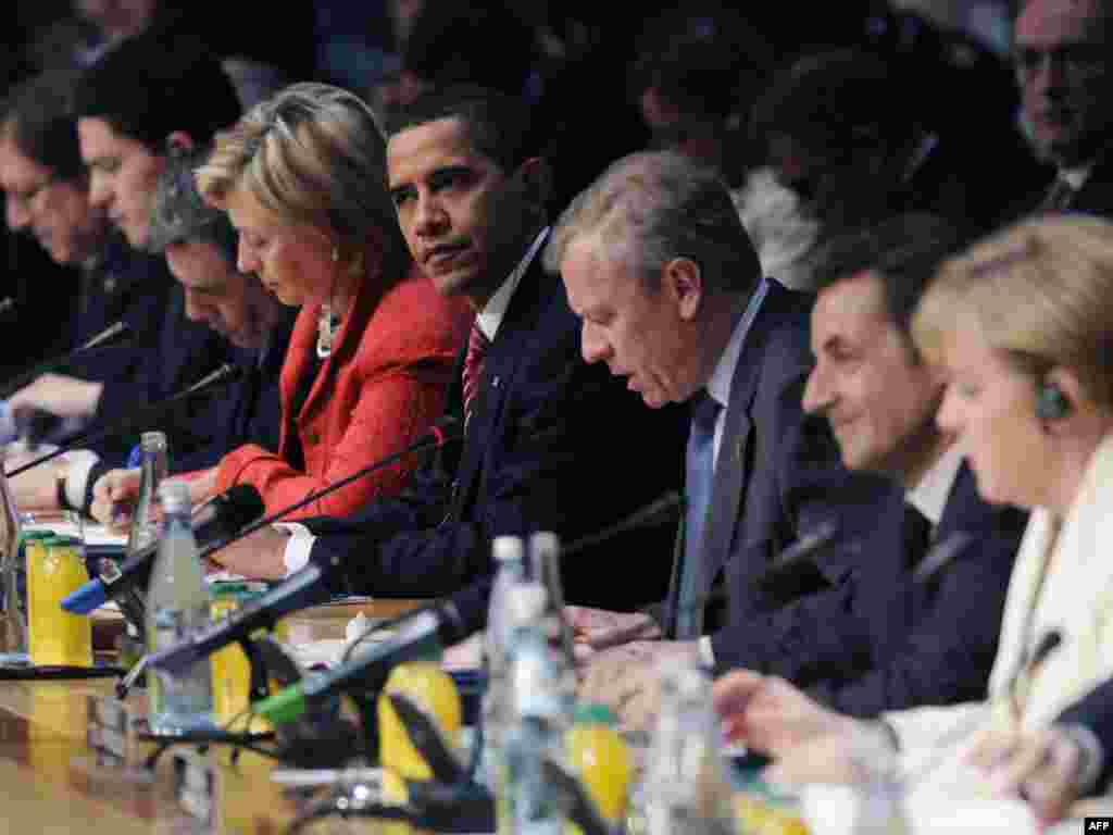 NATO leaders at the North Atlantic Council meeting in Strasbourg on day two of the April 3-4 summit. - But the greatest focus was on NATO's first-ever out-of-area mission, in Afghanistan, where Washington was pressing for increased commitment from its allies.