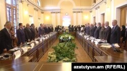 Armenia -- A joint session of the defense and security committees of the Armenian and Russian parliaments in Yerevan, 15April2016