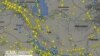 Map showing flight routes diverted from Iranian airspace to neighboring countries. 