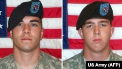 U.S. Corporal Jeremy Morlock (left) and Private Andrew Holmes (right) in combo photo (undated)